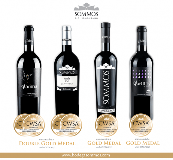 Dos dobles medallas de oro en el Concurso Internacional China Wine & Spirits Awards 2015