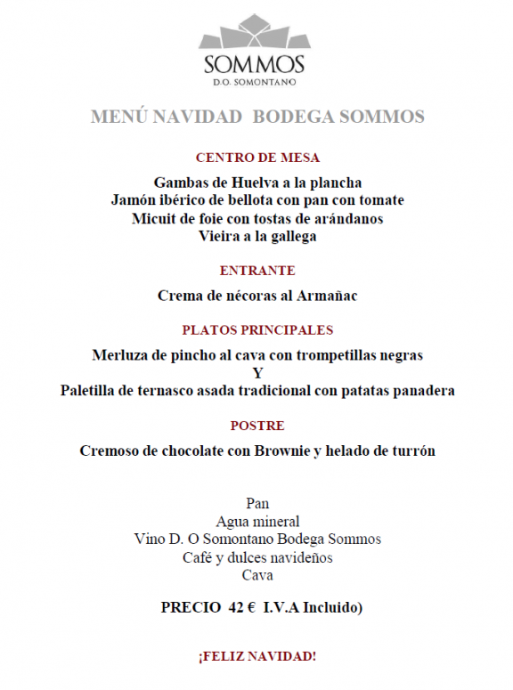 Menú Especial Navidad 2016
