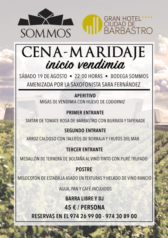 Cena Maridaje inicio de vendimia