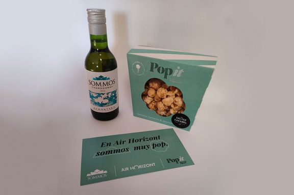 SOMMOS y POPIT, dos productos muy aragoneses a bordo de Air Horizont, la aerolínea que opera desde Zaragoza